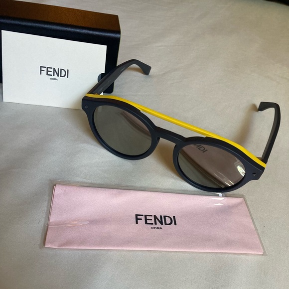 Fendi Black and Yellow Sunglasses New with Tags and COA main image 8